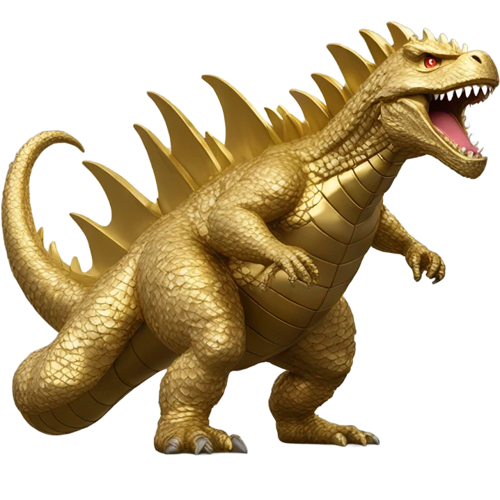 Gold statue f Godzilla emoji