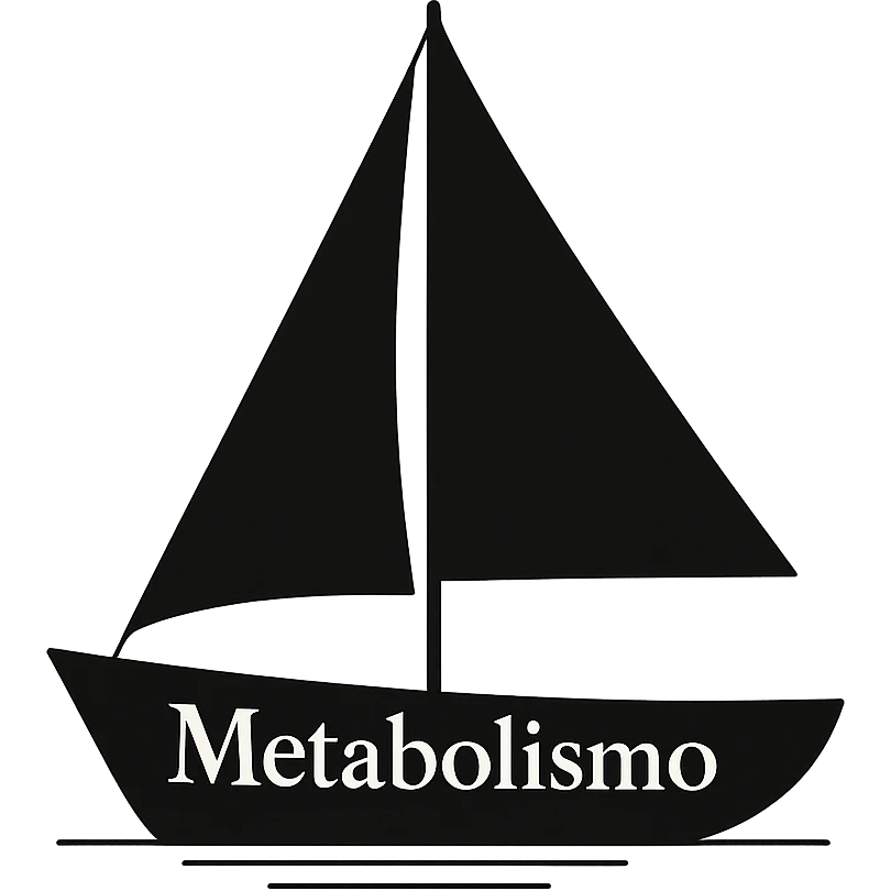 minimalist boat on isolated white background with the word 'Metabolismo' in elegant characters on the hull, graphic style, 4K resolution emoji