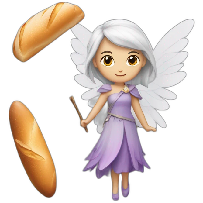 Une fée avec ses ailes et une baguette magique emoji
