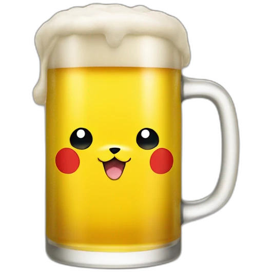 Pikachu beer emoji
