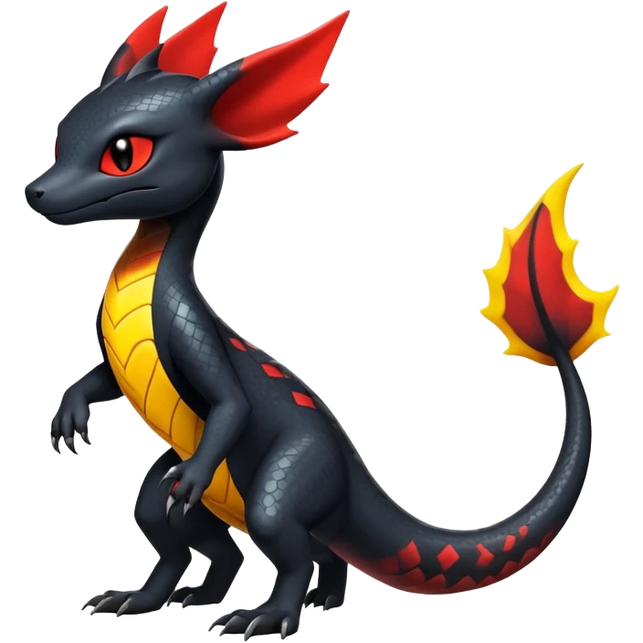 Shiny Salandit-Umbreon-Quilava-Fakémon-hybrid-creature (full body)  emoji