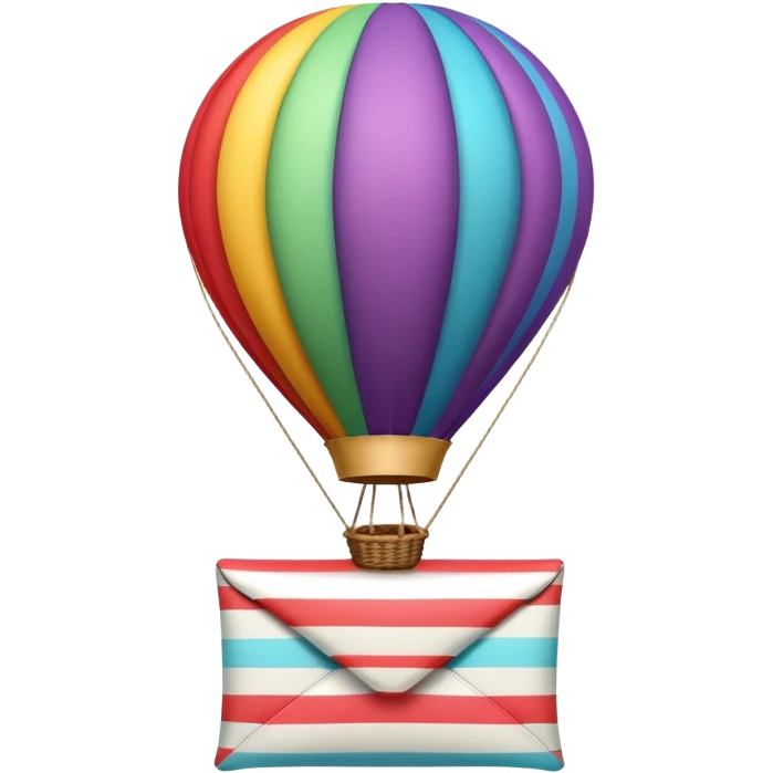 Hot air balloon with striped envelope emoji