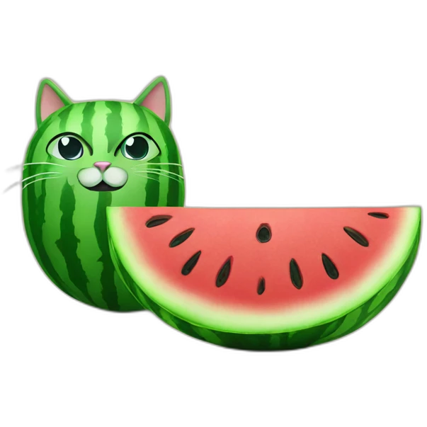 Watermelon and cat emoji