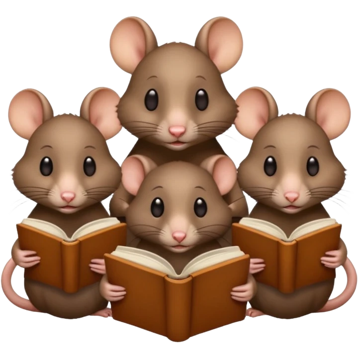 3 rats reading one book emoji