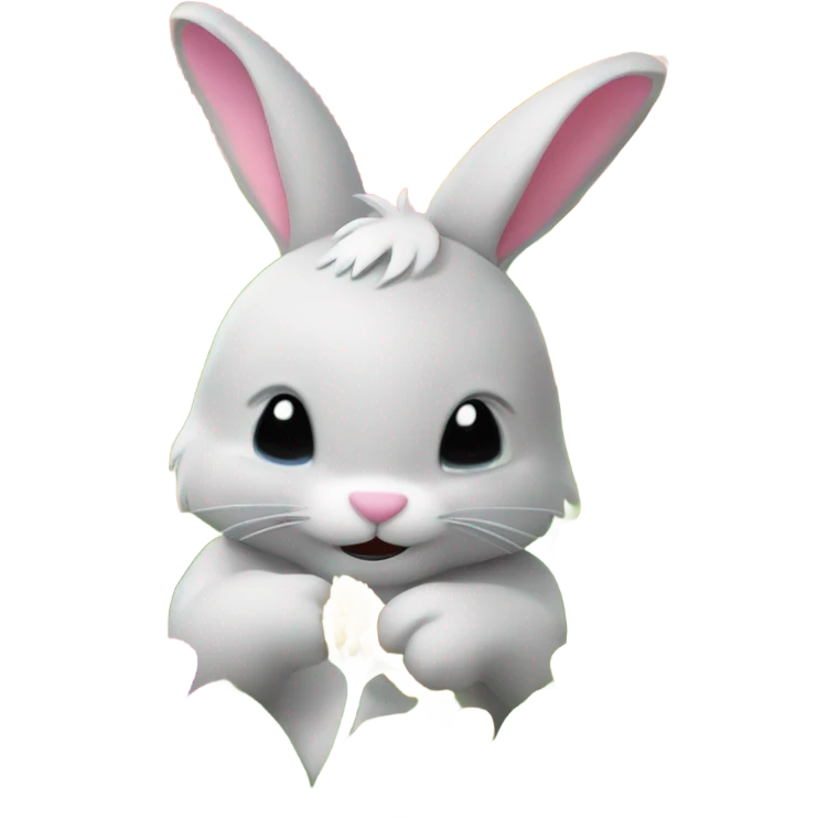 Bunny eating a flower emoji