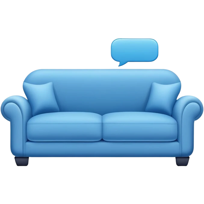 modern sofa with speech bubble emoji