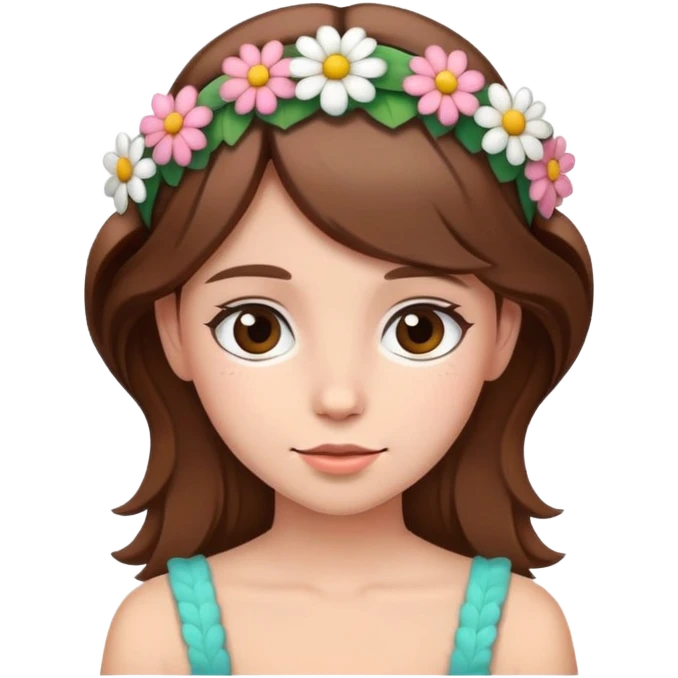 Brown haired girl wearing a flower headband  emoji