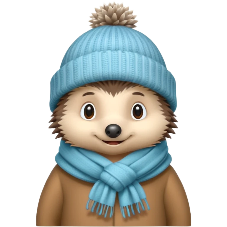 Hedgehog dressed for the cold emoji