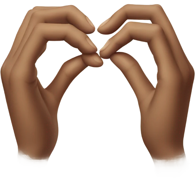 Two hands creating a heart shape emoji