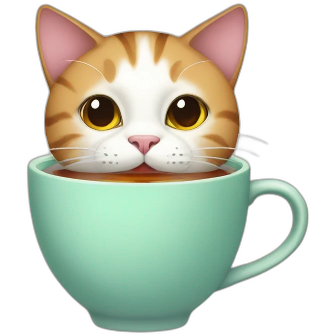 Cat drink tea emoji