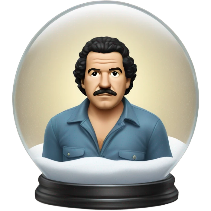 pablo escobar in snowing ball emoji