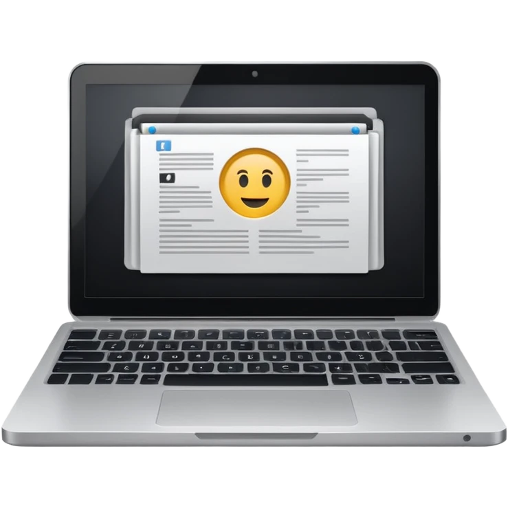 Research paper being typed on a laptop  (laptop only)  emoji