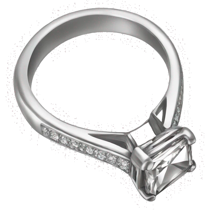 Silver square cut diamond ring  emoji