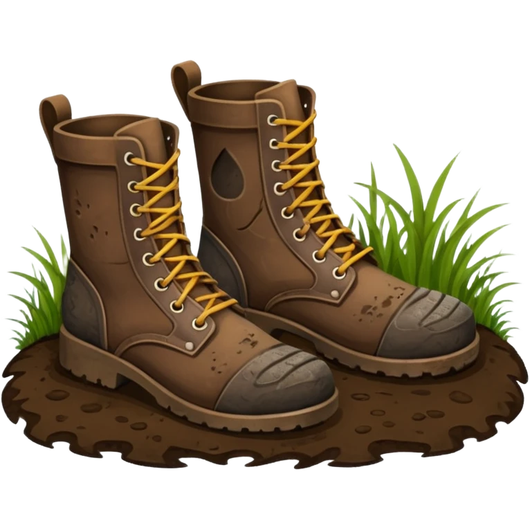 pair of boot shoeprints in the grass emoji
