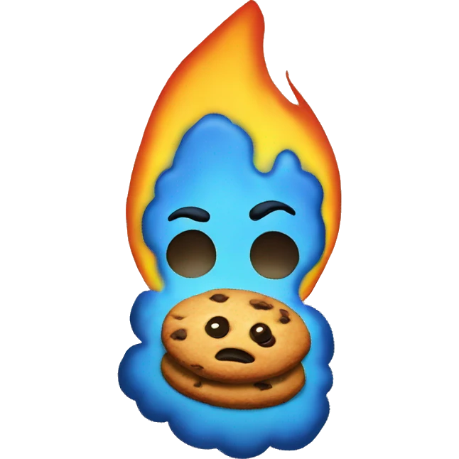 Burning cookie emoji