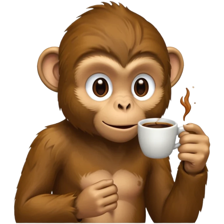side profile monkey sipping coffee  emoji