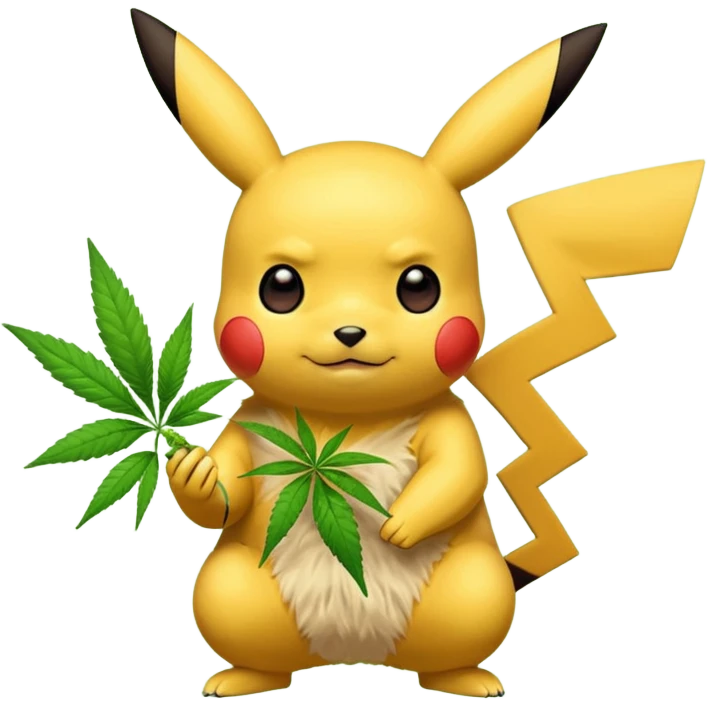 Pikachu and weed emoji