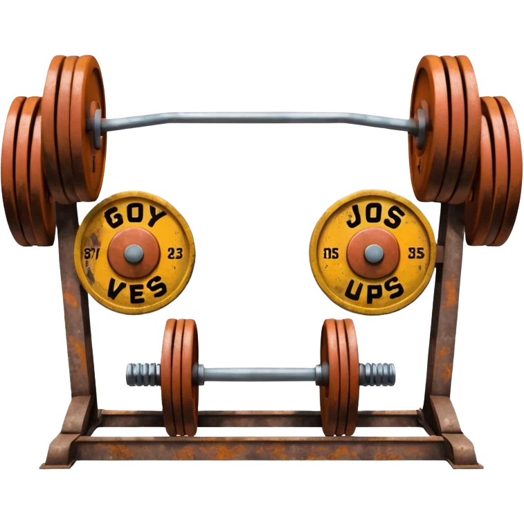 Gym facade with a sign featuring giant weights. emoji