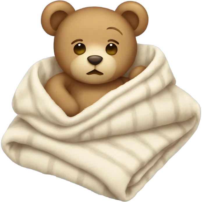 Baby Teddy Bear sleeping in a blanket  emoji