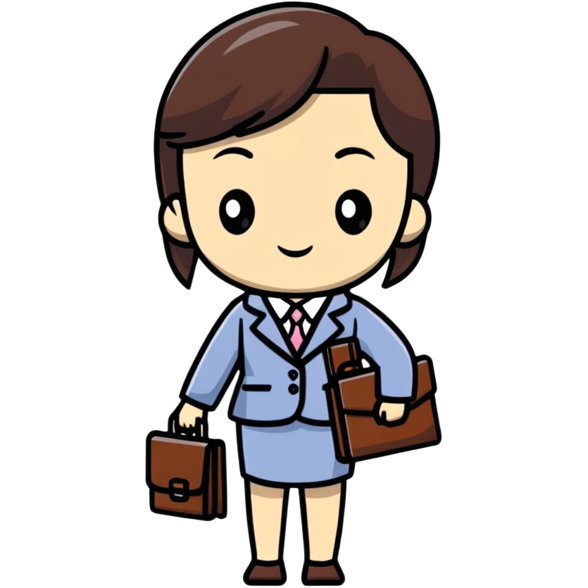 Japanese professional girl with briefcase emoji