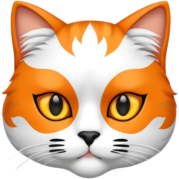 calico cat with white mask emoji