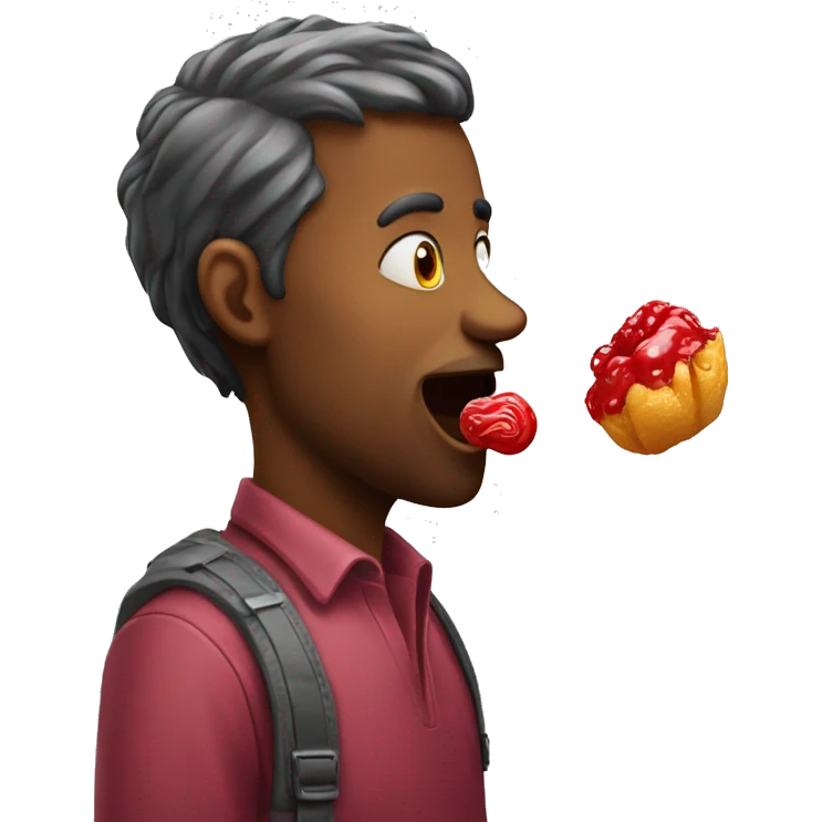 Man with chupa chups in mouth emoji