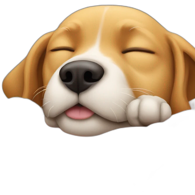 Dog sleeping in my hand emoji