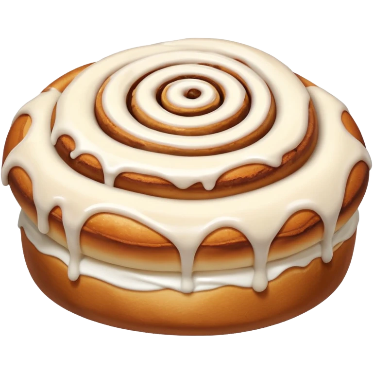  cinnamon roll with white glaze icing emoji