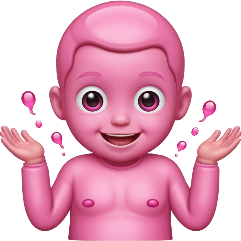 Smiling freaky baby oil pink emoji