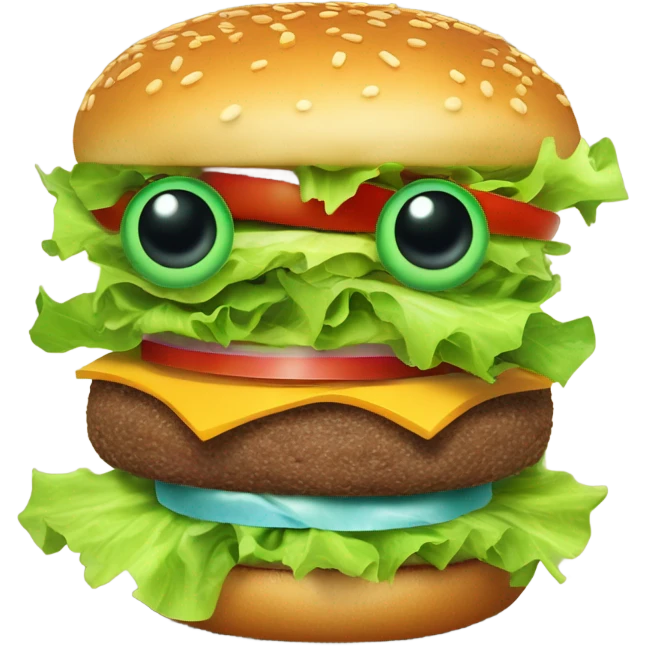 Alien eating a burger emoji