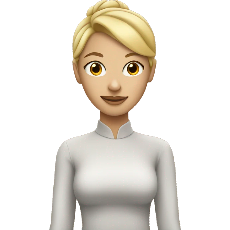 Girl with Blonde hair in bun holding orange gat emoji