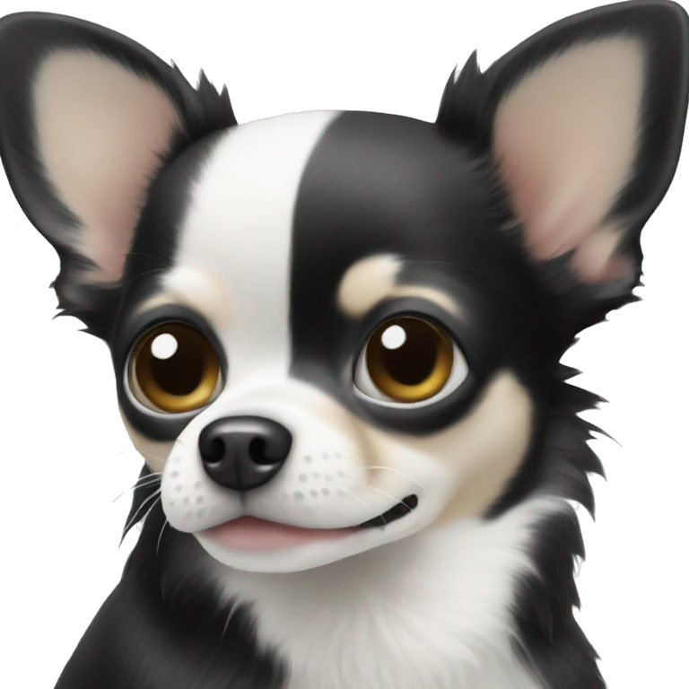 A black and white Chihuahua  emoji