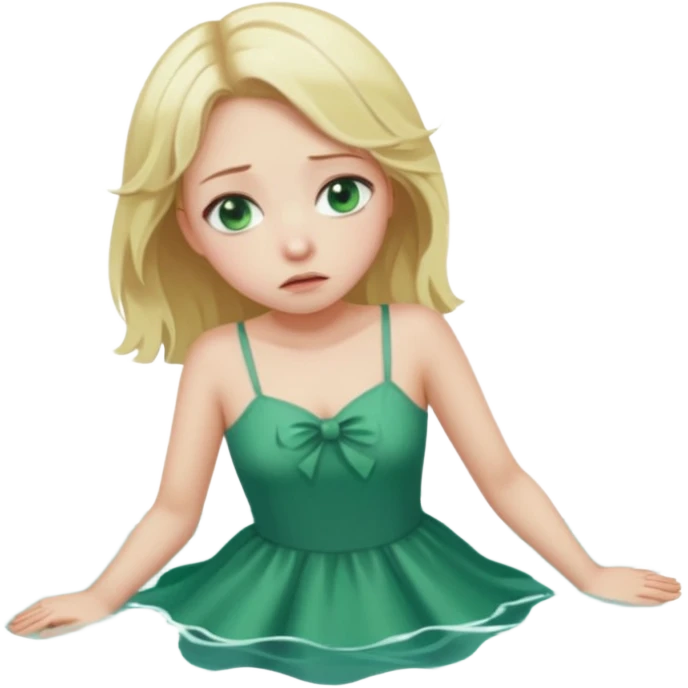 sad depressed weak cs major who is a pretty girl with blond hair and green eyes drowning on ship, very pretty very sad and weak emoji
