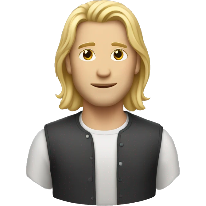 man with blondish mid-long hair emoji