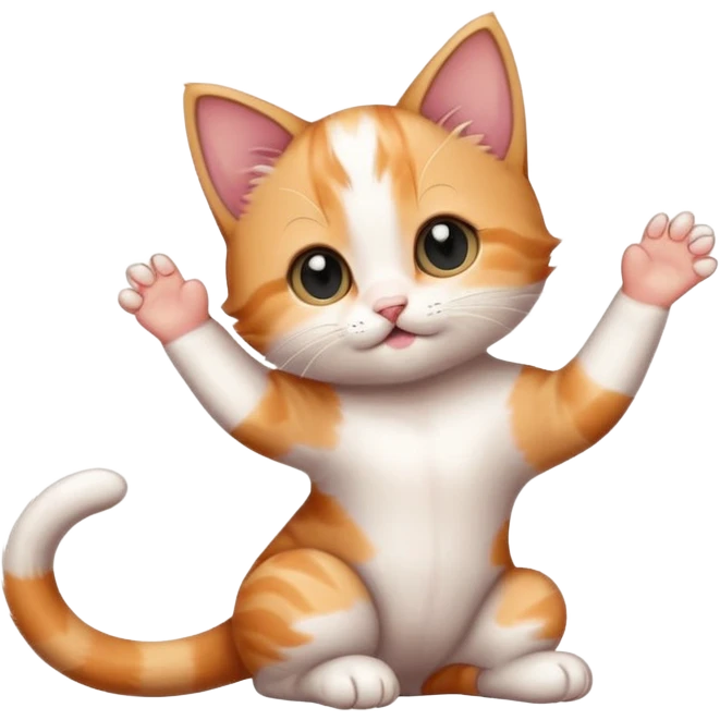 Cute baby kitten stretching emoji