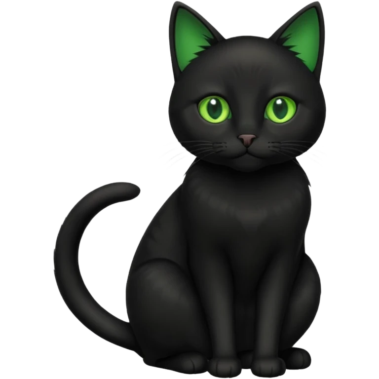 Black cat with green eyes  emoji