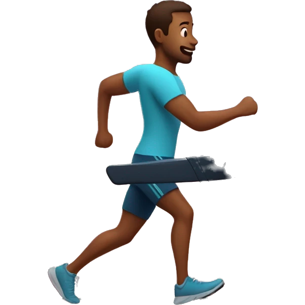 cardio person in a treadmill with a lot of hearts glowing out of him emoji