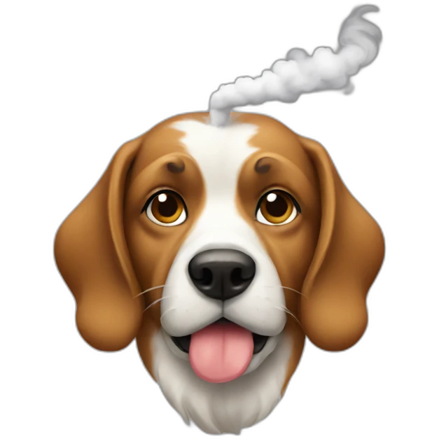 a dog smoking emoji