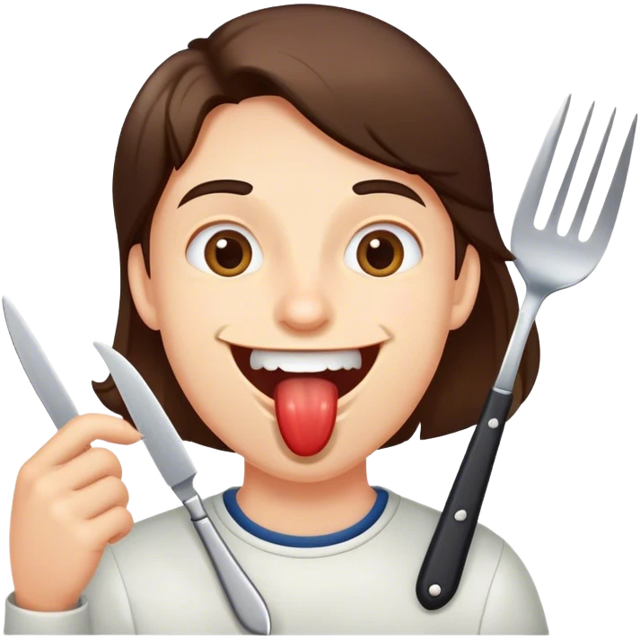 Drooling yummy with knife and fork  emoji