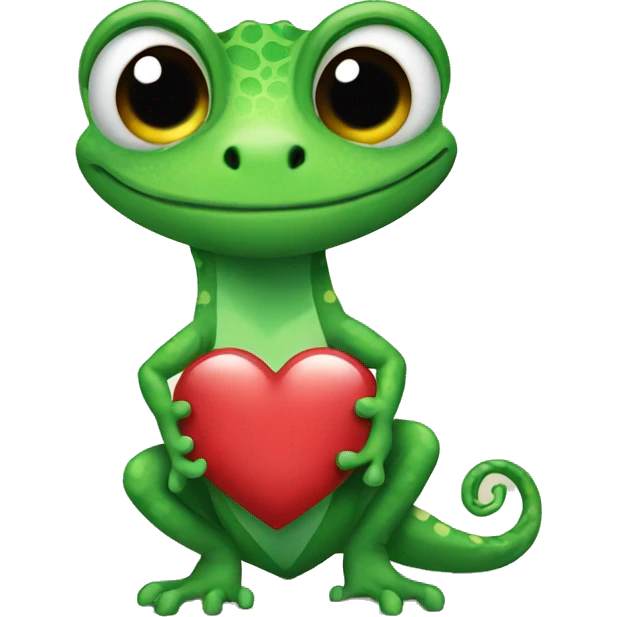 Gecko with heart emoji
