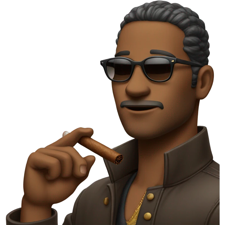 cool guy with cigar emoji