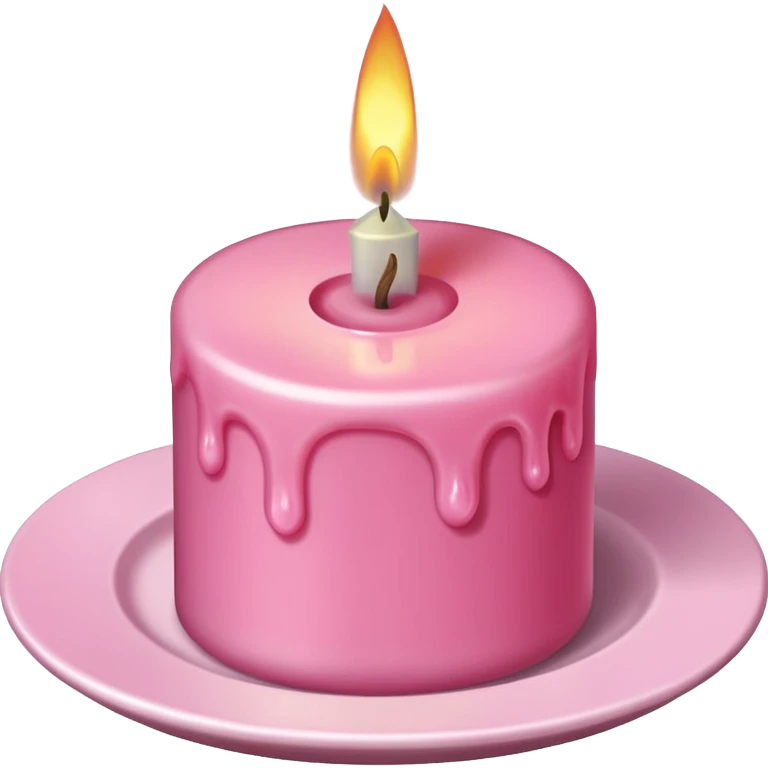 A drawing of a flaming pink candle that could be used at a romantic dinner table. The camera should be isometric at a high angle. emoji