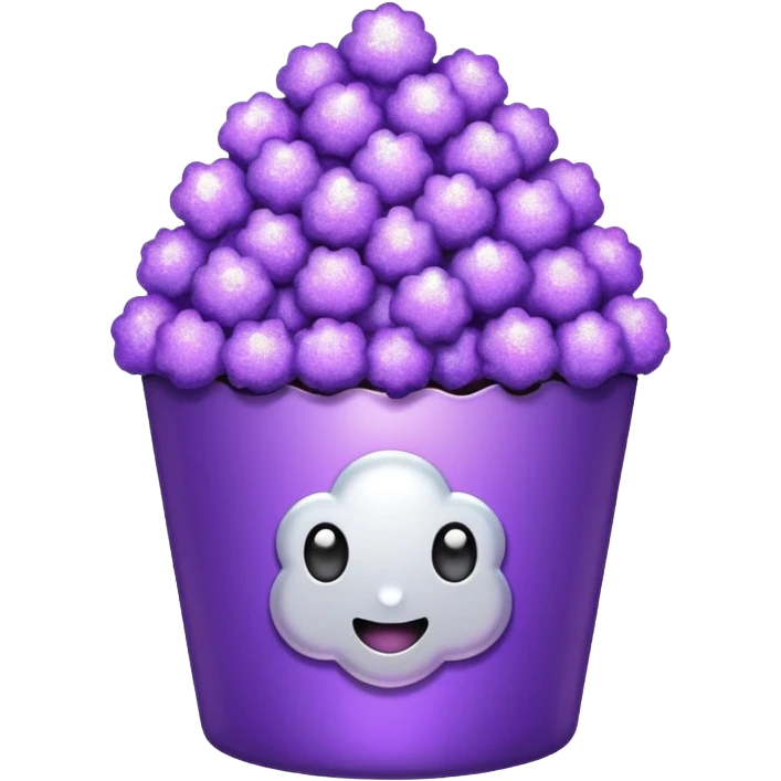 Glitter purple popcorn emoji