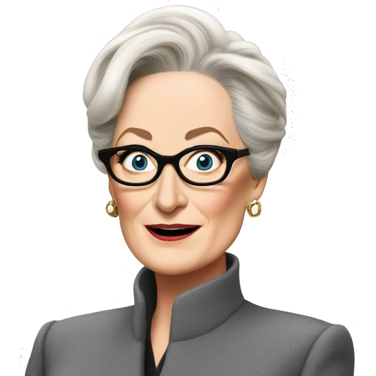 photorealistic surprised miranda priestly meryl streep emoji