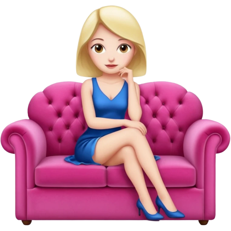 side view of woman sitting on sofa - make sofa pink emoji