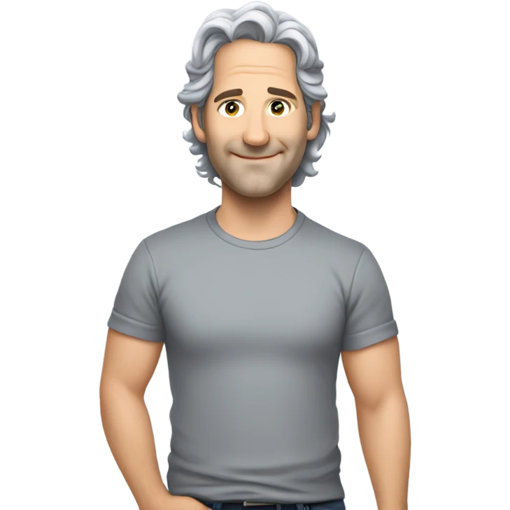 Paul Rudd wearing t-shirt grey hair  emoji
