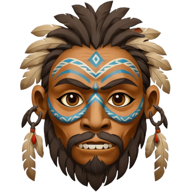 cave man with ritual mask emoji
