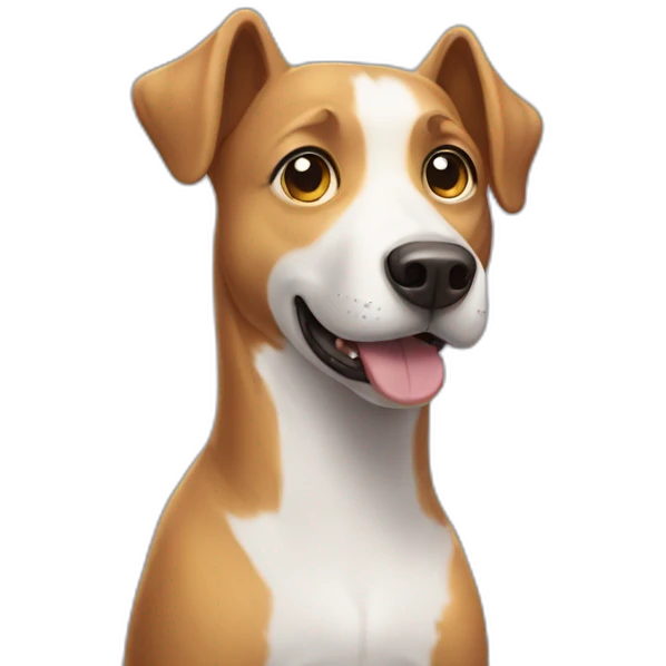 friendly dog with robot eye emoji