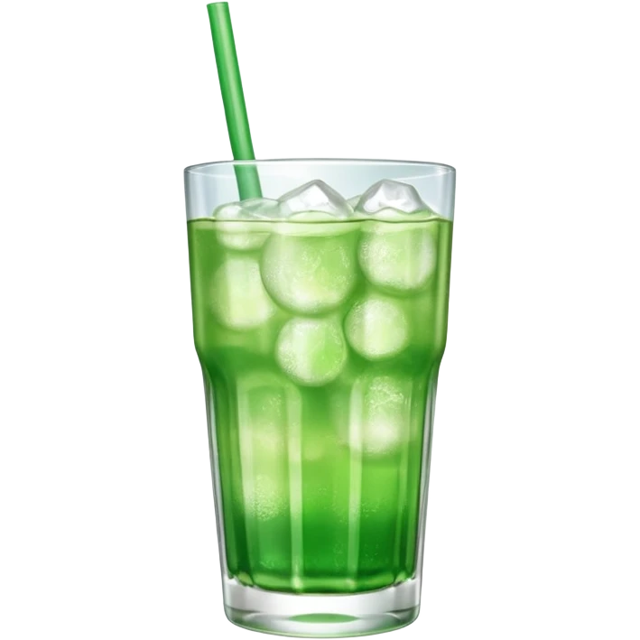 Japanese cream soda green on a glass with ice

 emoji