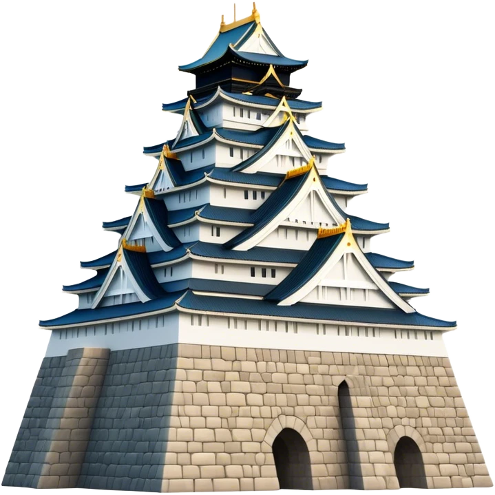 Cinematic Realistic Osaka Castle Landmark Emoji, showcasing the majestic historic castle rendered with dramatic stone textures and regal, natural lighting. emoji